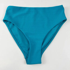 NEW Sea Level Swim Bikini Bottom Womens Size US 6 Blue Textured High Waist NWOT